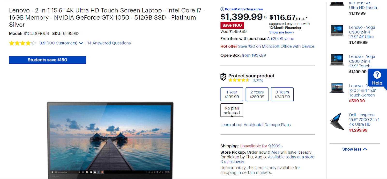 bestbuy ecommerce product page
