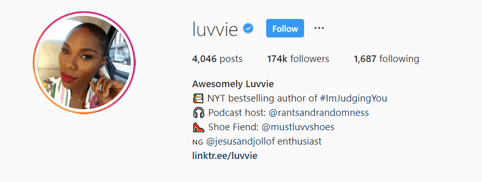 Luvvie Monetize instagram