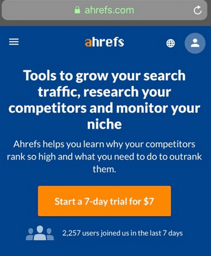 ahrefs call to action
