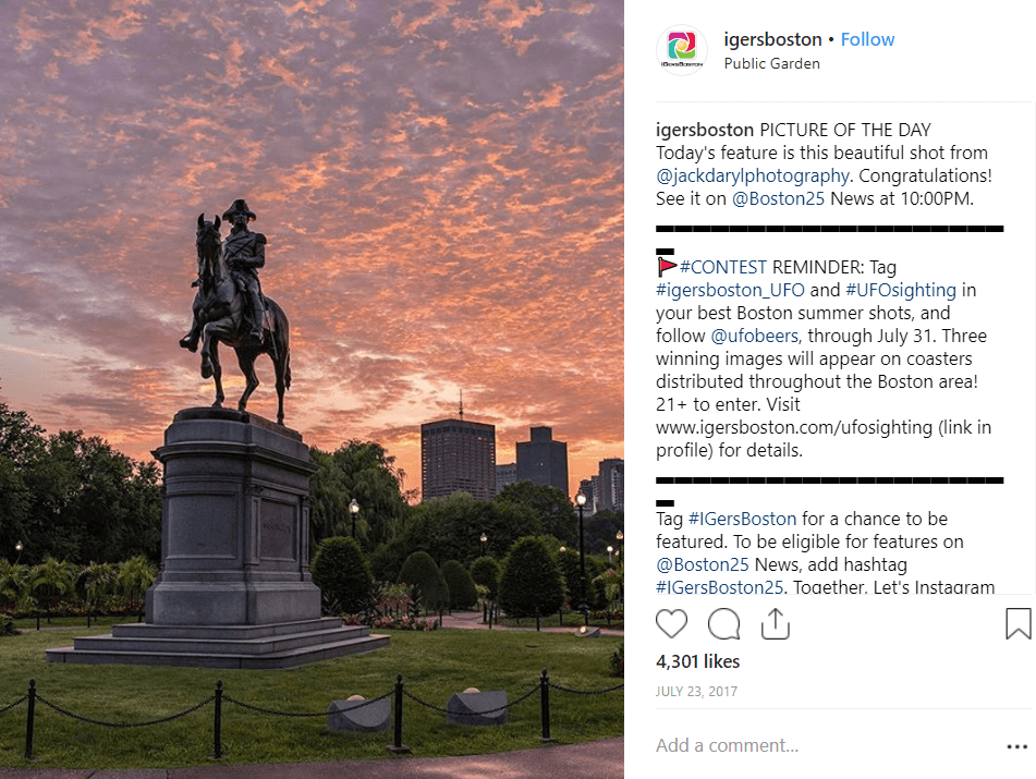 Boston news channel Instagram Giveaway Ideas