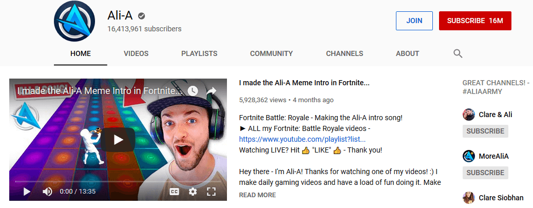 Ali-A Gaming Influencers