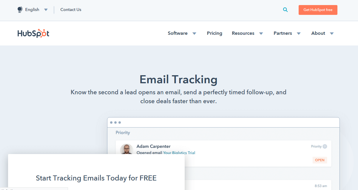 HubSpot Email Tracking Software