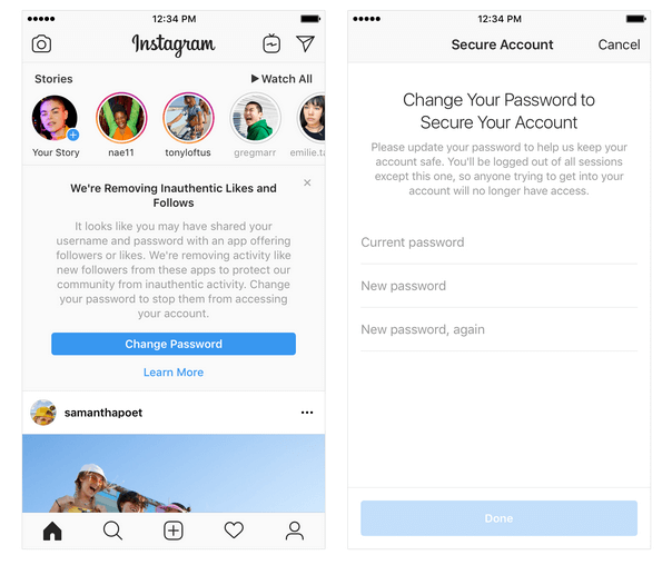 users to change their passwords Buy instagram followers