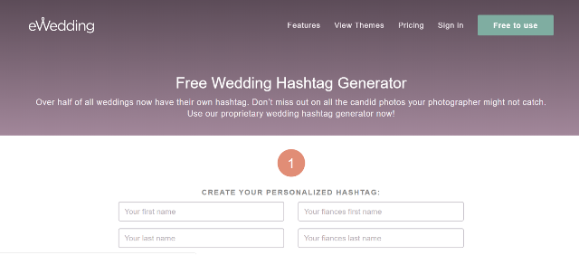 eWedding Wedding Hashtag Generator