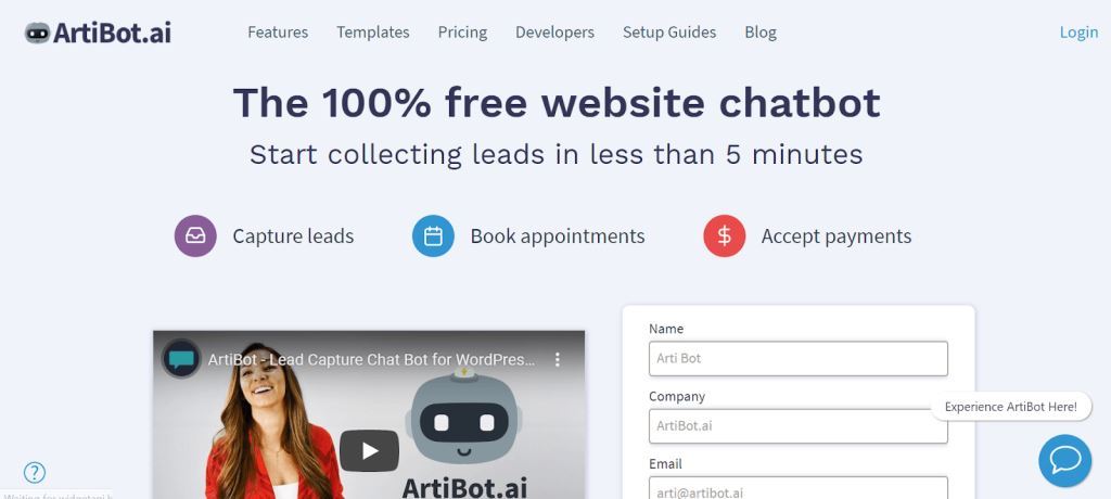 ArtiBot-ai-Chatbot-for-Websites