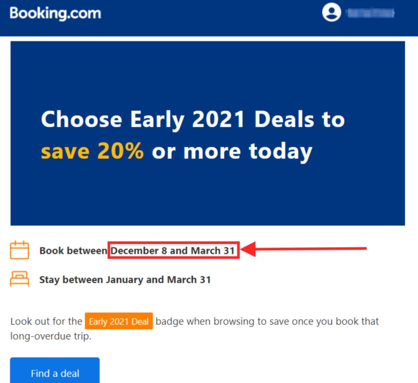 booking.com sales example