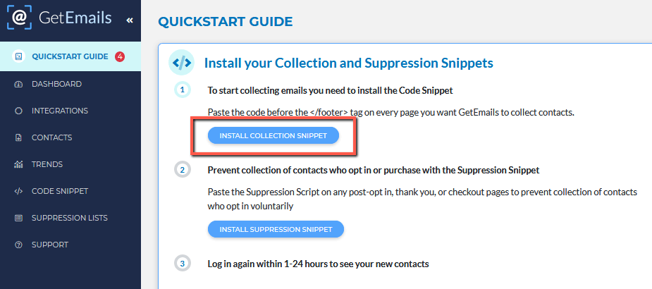 Install Collection Snippet