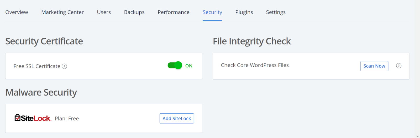 Bluehost security features