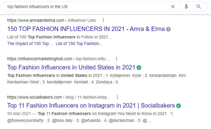 7 fashion influencer google search