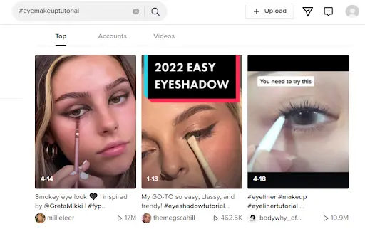 eye makeup tiktok videos