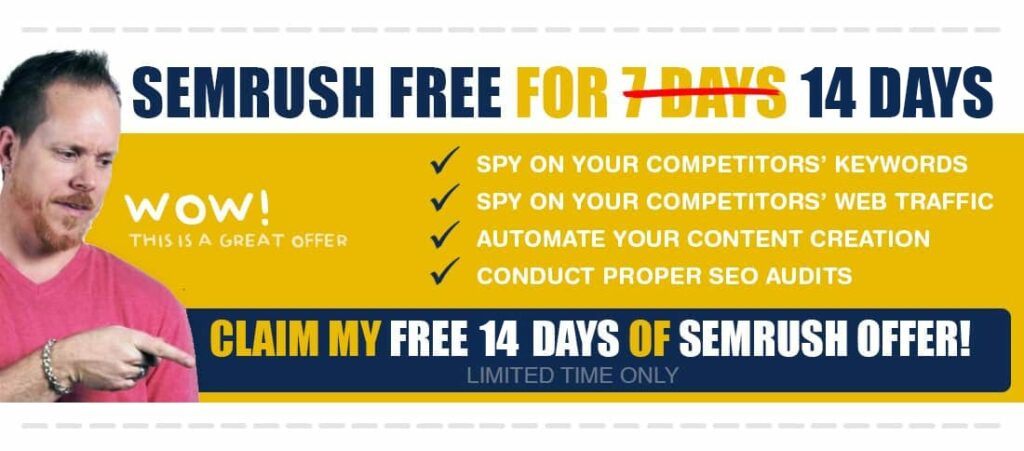 semrush free 14 days trial