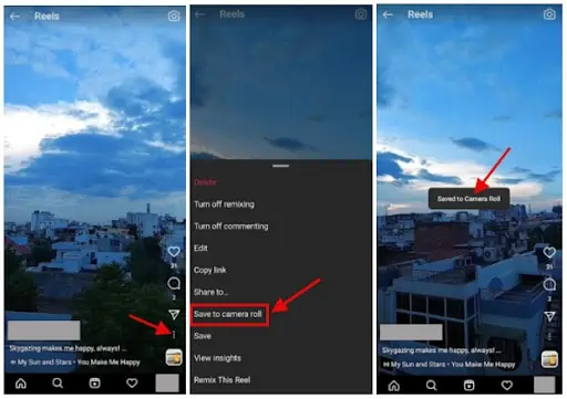 how to save Instagram Reels video