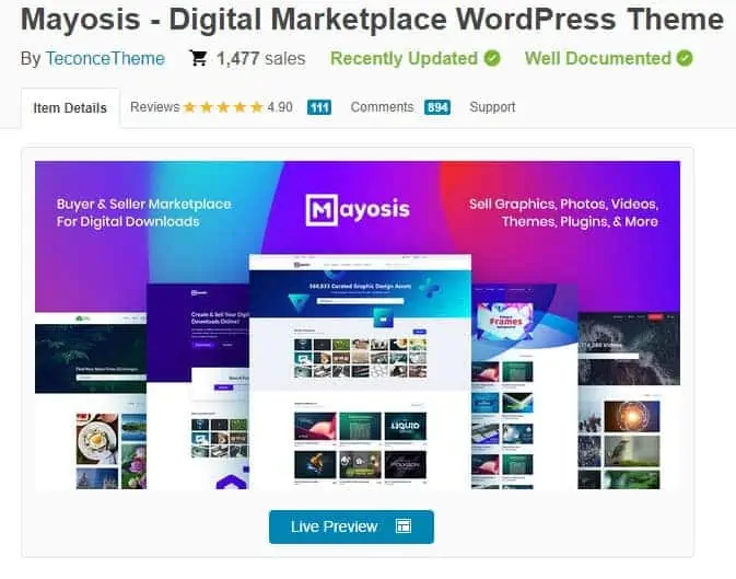 12 Mayosis WordPress Marketplace