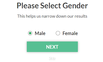 how to use truthfinder select gender