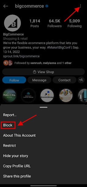 Block Someone on Instagram
