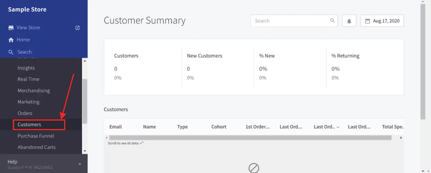 bigcommerce analytics customer summary
