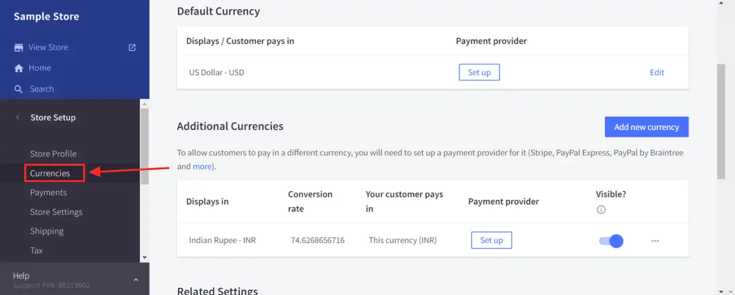 bigcommerce store currencies
