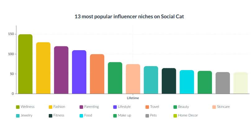 Popular influencer niches on Social Cat