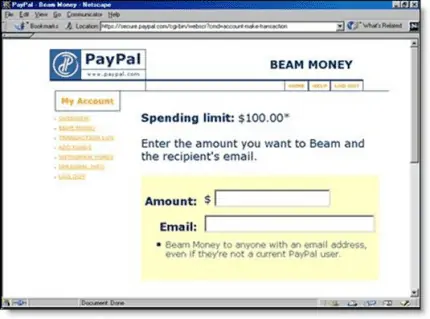 Paypal in 1990's - first website edition