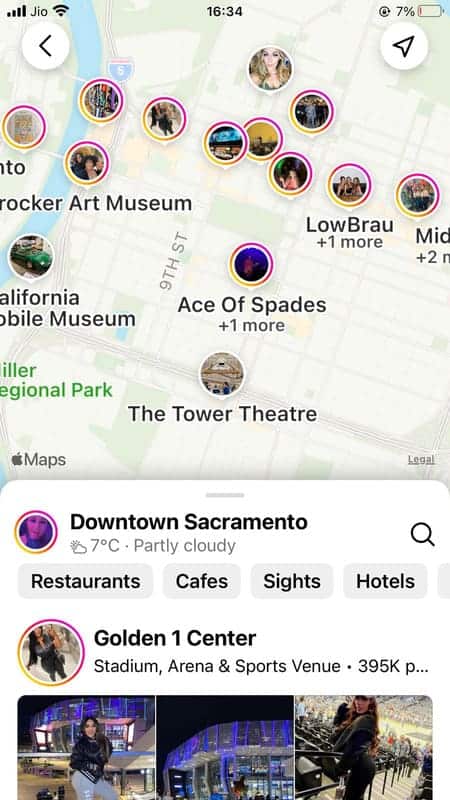 Instagram geotagging feature - Map screenshot