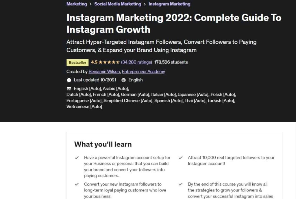 course instagram marketing complete guide to instagram growth
