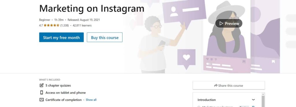 course Marketing on Instagram
