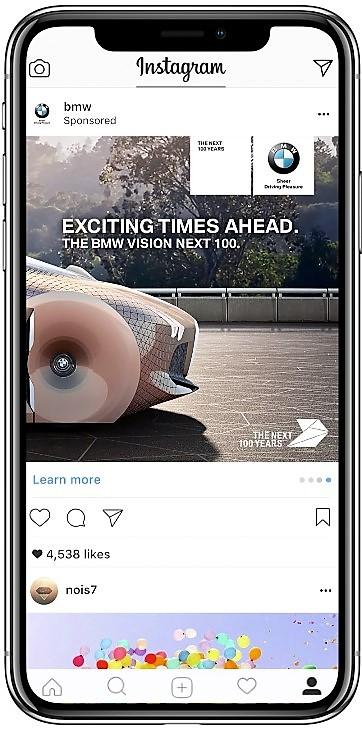 Instagram ad of BMW