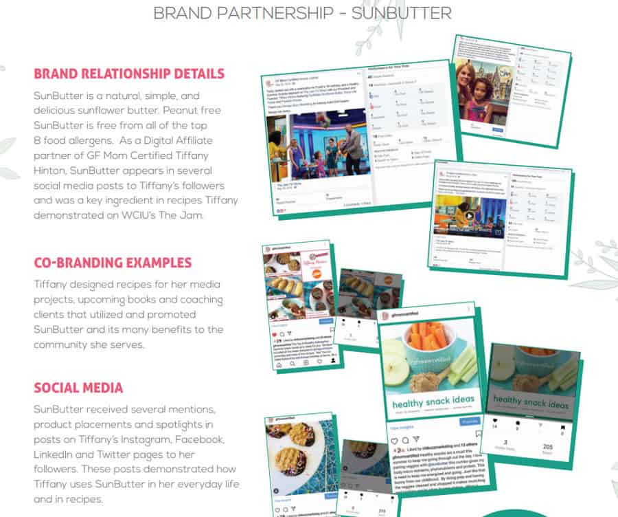 Tiffany Hinton Influencer media kit - previous brand collaborations