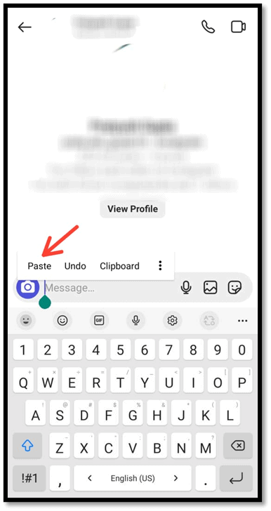How to share an Instagram profile link in DM