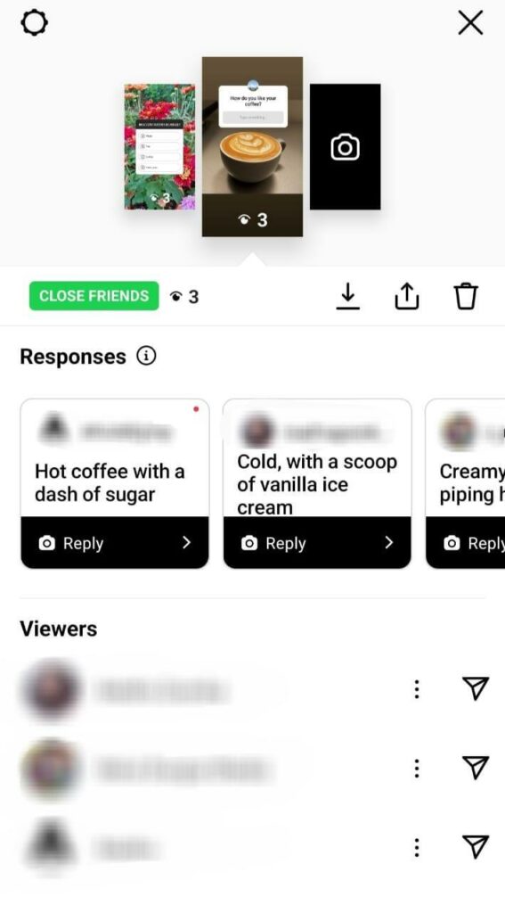 instagram questions responses and viewers list
