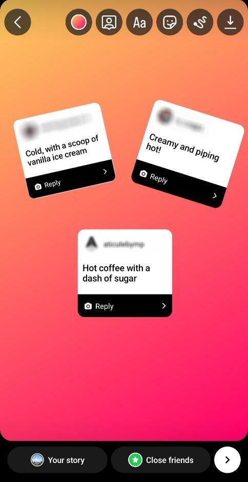 Add multiple responses to Instagram Story