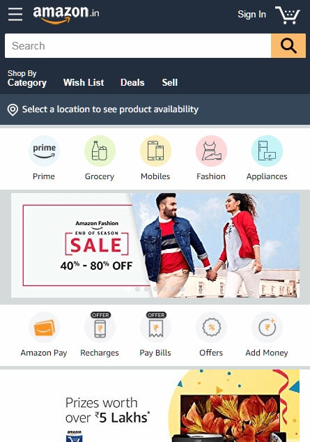 Amazon Ecommerce Website Design