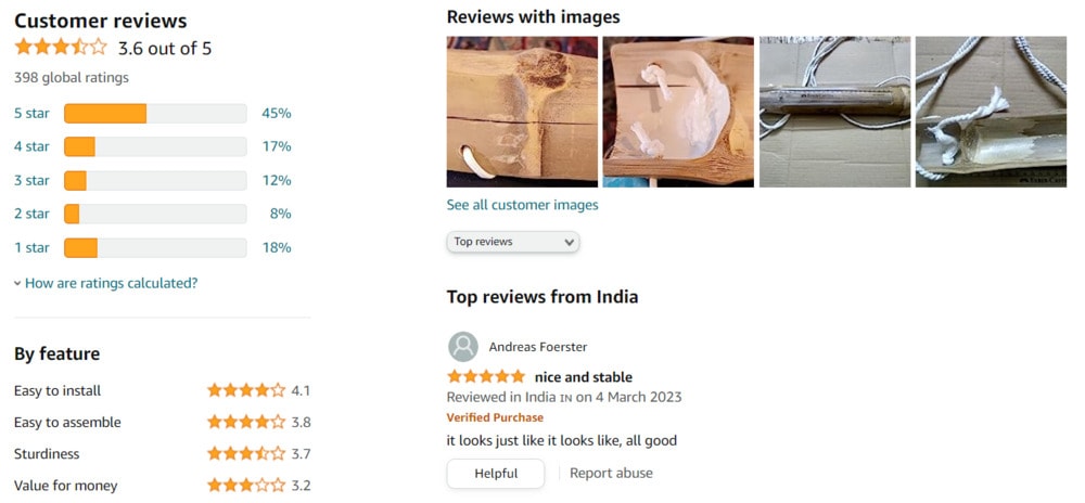 Ecommerce product page design customer reviews
