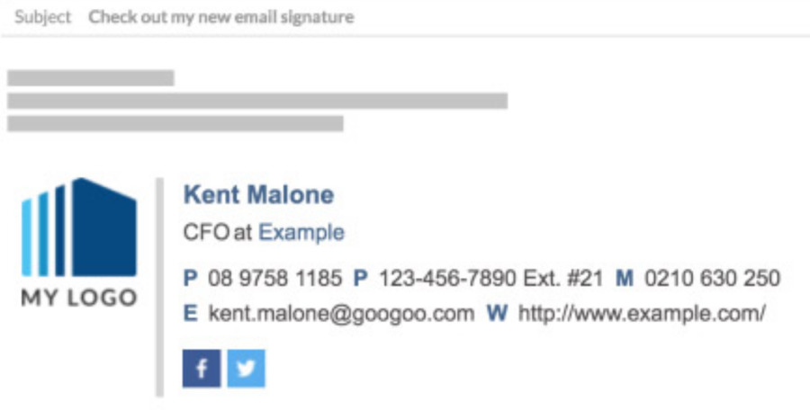 Email signature for your startup