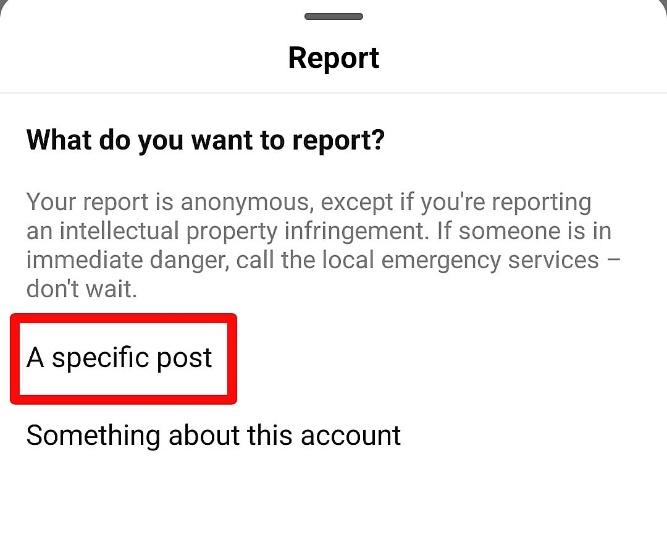 How to report an Instagram post