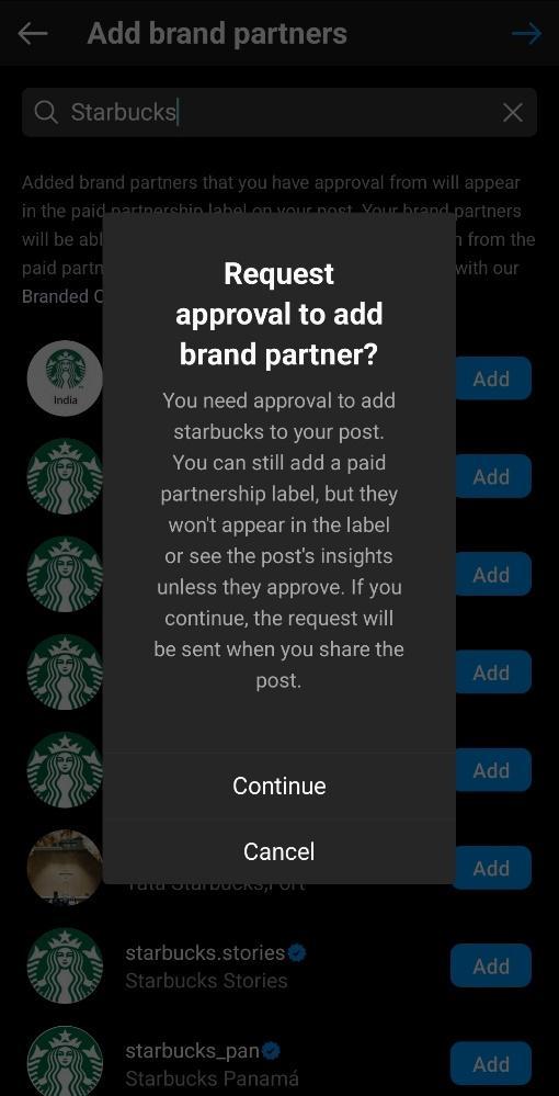 How to request approval for branded content on Instagram