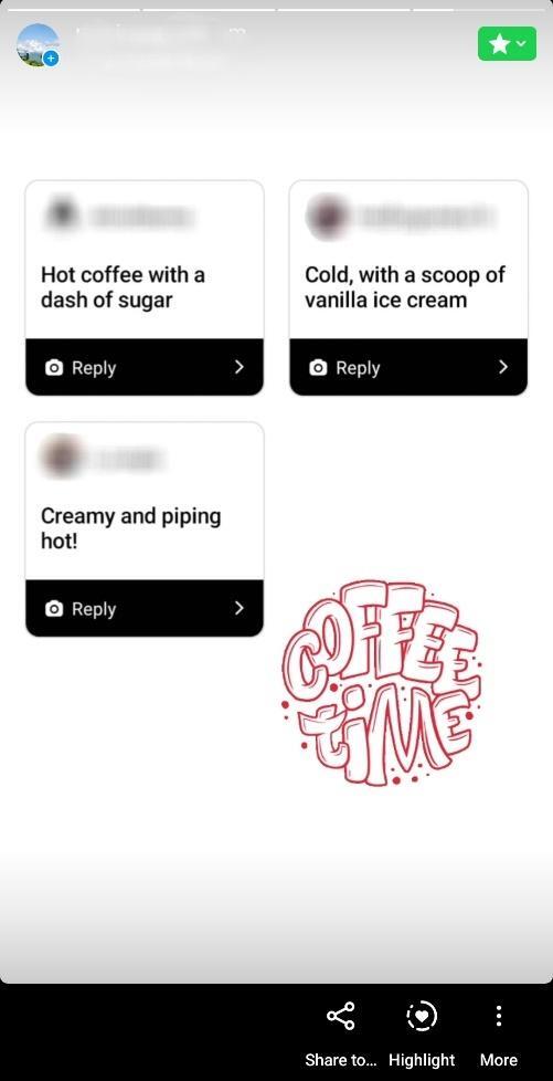 instagram questions responses