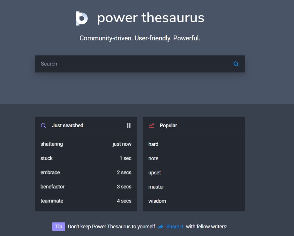 power thesaurus