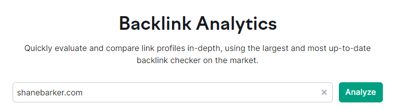 Semrush Backlink Analytics Tool