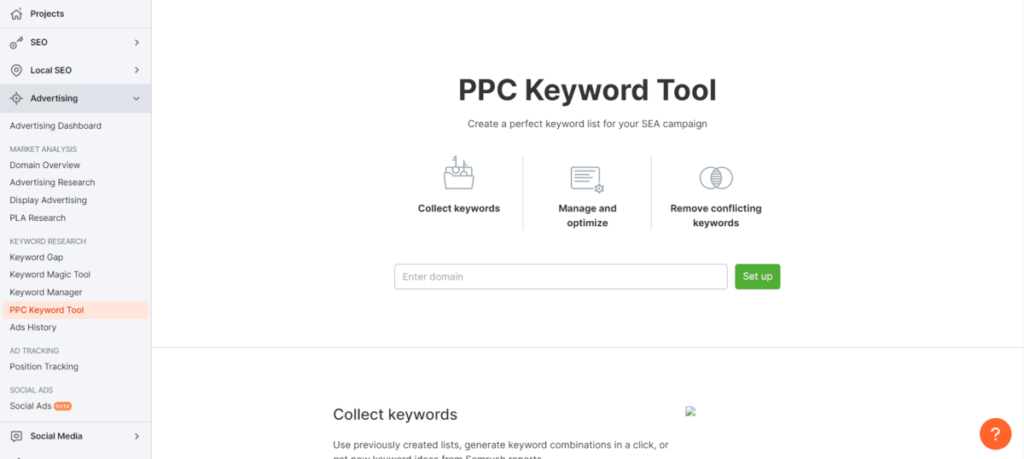 semrush ppc keyword tool