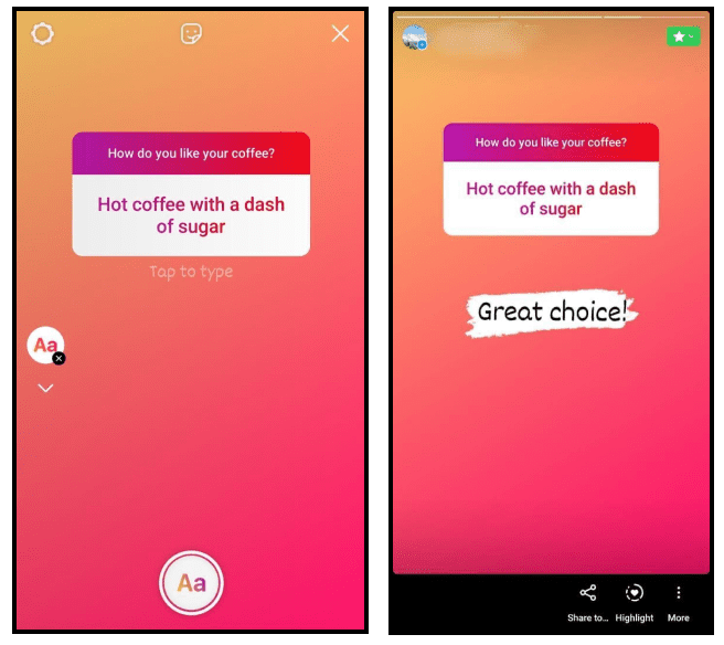 share instagram questions response publicly