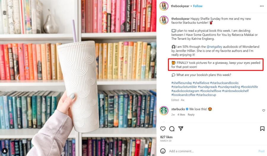 Instagram post shared by a Starbucks customer