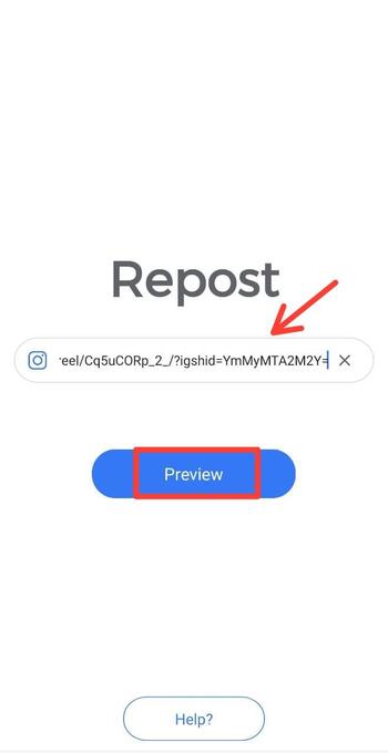 paste the copied link to the repost app