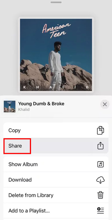 share apple music song to ig story