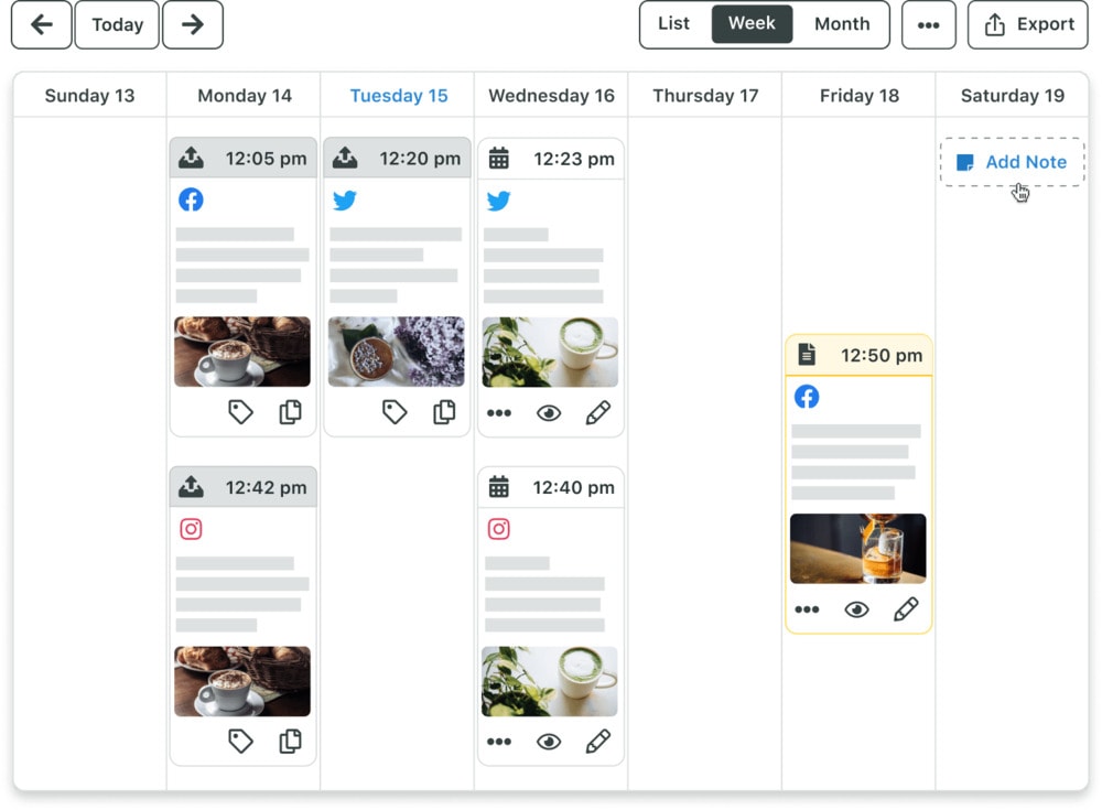 Sprout Social - IG Scheduling App - Calendar View