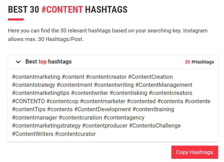 content related hashtags by all hashtag