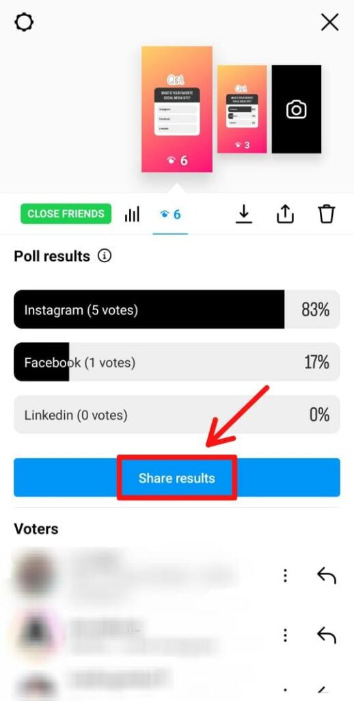how to share instagram poll results illustration