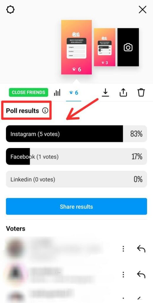 instagram story poll results illustration
