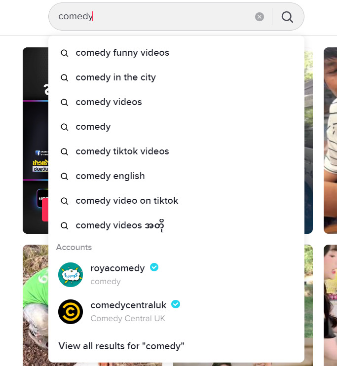 tiktok comedy search related terms