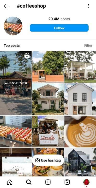 coffeeshop hashtag page on instagram
